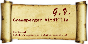Gremsperger Vitália névjegykártya